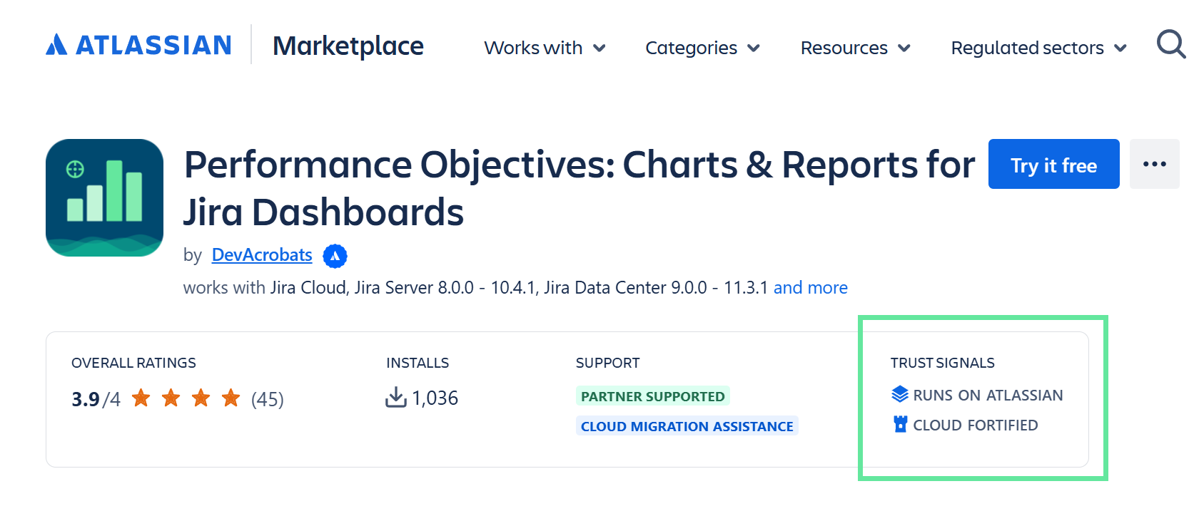 Performance Objectives App Listing Page