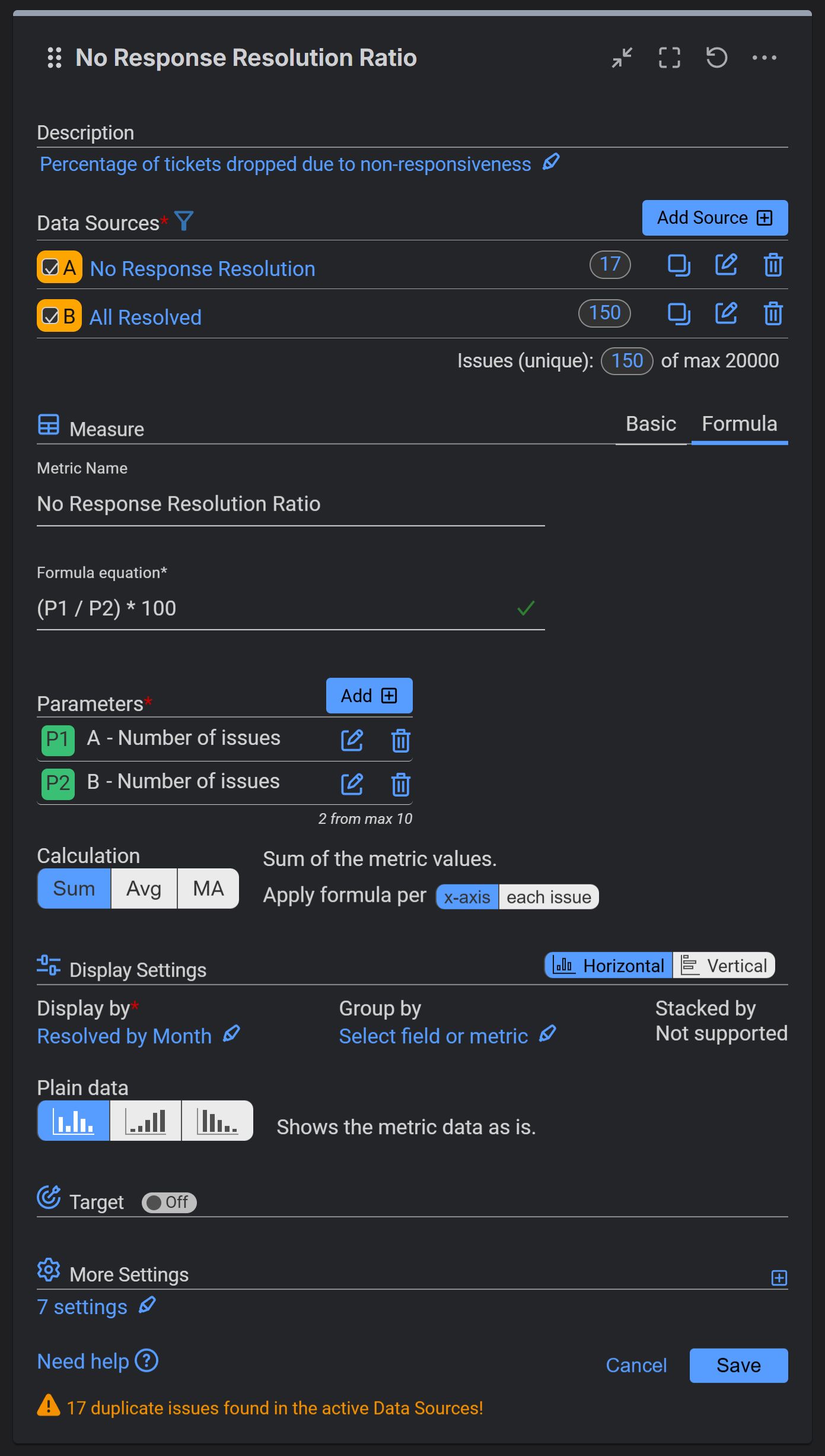 No-response-resolution-ratio-settings No Response Resolution Ratio report settings